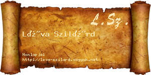 Léva Szilárd névjegykártya